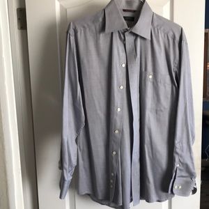 Eton 16.5 42 Gray Classic Dress Shirt gently warn.